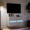 vidaXL væghængte tv-borde 2 stk. med LED-lys 41x31x45 cm hvid