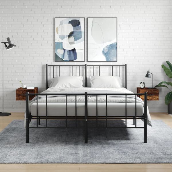 vidaXL v&aelig;gh&aelig;ngte sengeborde 2 stk. 35x35x20 cm r&oslash;get egetr&aelig;sfarve