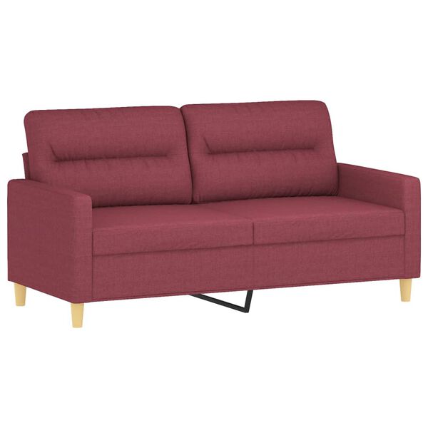 vidaXL 2-personers sofa med pyntepuder 140 cm stof vinrød