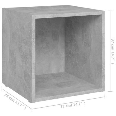 vidaXL tv-borde 4 stk. 37x35x37 cm konstrueret træ betongrå