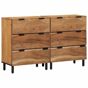 vidaXL Sidetabel S&aelig;t 2 stk. 120 x 33 x 75 cm Massivt Akacietr&aelig;