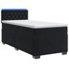 vidaXL Box Spring Seng med Madras og LED Sort 80 x 200 cm Velour