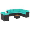 vidaXL sofas&aelig;t til haven 11 dele med hynder polyrattan sort