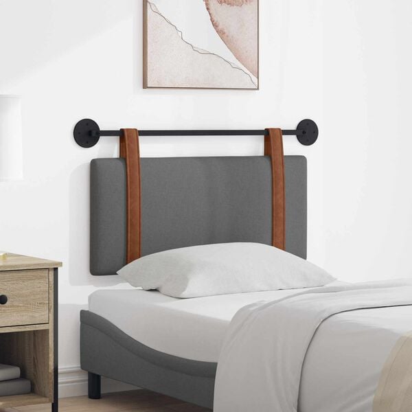 vidaXL H&aelig;ngende Hovedgavl V&aelig;gmonteret M&oslash;rkegr&aring; 90 x 55 x 5 cm Antik PU