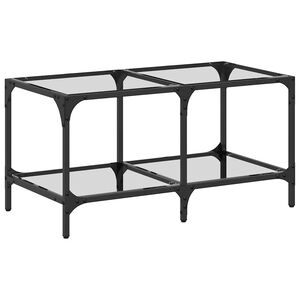 vidaXL sofabord med transparent glastop 78,5x40x40 cm st&aring;l
