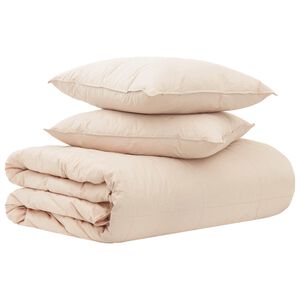 vidaXL Dynebetr&aelig;k S&aelig;t 2 stk. 200 x 200 cm Kapok og Polyester Beige