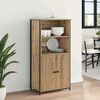 vidaXL Highboard Artisan Egetr&aelig; 62 x 36 x 121,5 cm Konstrueret tr&aelig;