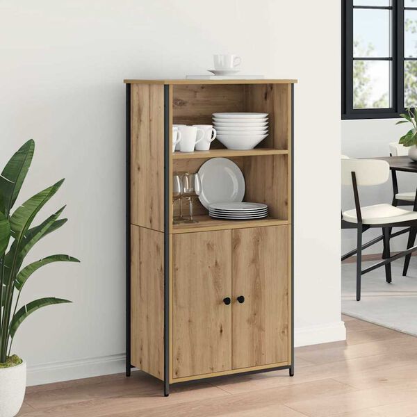 vidaXL Highboard Artisan Egetr&aelig; 62 x 36 x 121,5 cm Konstrueret tr&aelig;