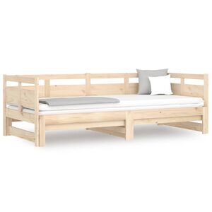 vidaXL daybed med udtr&aelig;k 2x(90x200) cm massivt fyrretr&aelig;