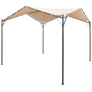 vidaXL lysthus pavillon telt med baldakin 3 x 3 m st&aring;l beige