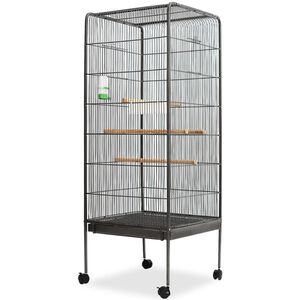 vidaXL fuglebur 54x54x146 cm st&aring;l sort