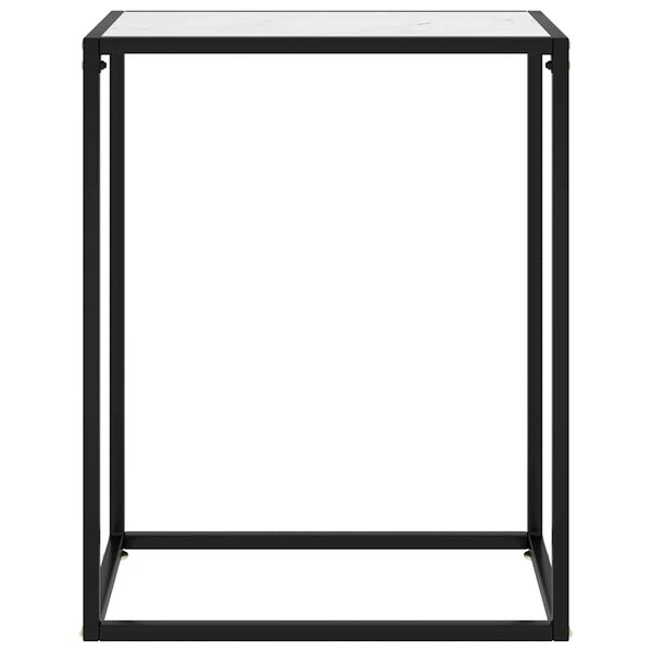 vidaXL konsolbord 60x35x75 cm h&aelig;rdet glas hvid