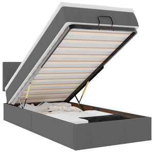 vidaXL osmannisk sengeramme med madras 90x190 cm stof m&oslash;rkegr&aring;