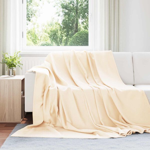 vidaXL Kastet&aelig;pper 6 pcs Creme 240 x 220 cm Fleece