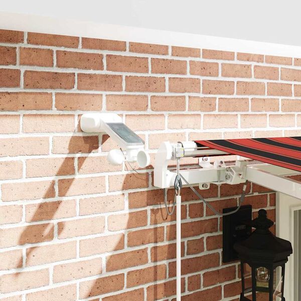 vidaXL markise m. LED + vindsensor 400x300 cm automatisk orange/brun