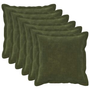vidaXL Pudebetr&aelig;k 6 stk. HOUTEN Gr&oslash;n 30 x 30 cm Mikrofiber Fleece