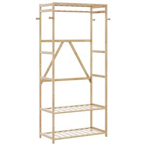 vidaXL t&oslash;jstativ med hylder 80x40x175 cm bambus