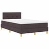 vidaXL LED Box Spring Bed med hovedg&aelig;rde M&oslash;rk Brun 120 x 190 cm Stof