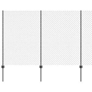 vidaXL Hegn med post Gr&aring; 1,6 x 10 m St&aring;l og PVC