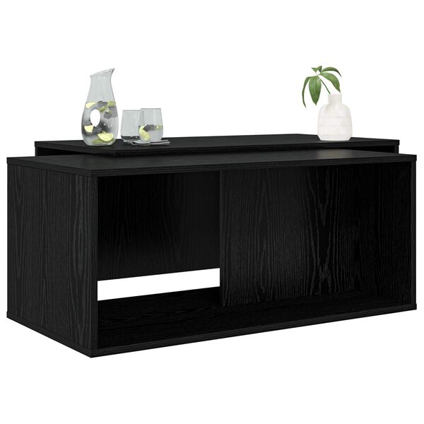 vidaXL Kaffebord S&aelig;t 2 pcs Sort eg Konstrueret tr&aelig;