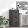 vidaXL Fil kabinett med l&aring;s Sort 45,5 x 42 x 106,5 cm Koldvalset St&aring;l