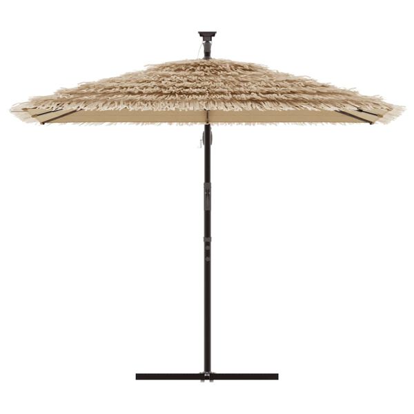 vidaXL haveparasol med st&aring;lstang 290x290x238 cm brun