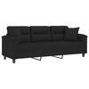 vidaXL 3-personers sofa med puder 180 cm mikrofiberstof sort