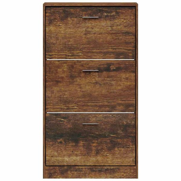 vidaXL skoskab 59x17x108 cm konstrueret tr&aelig; r&oslash;get egetr&aelig;sfarve