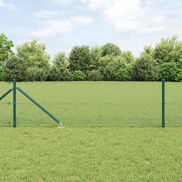 vidaXL Hegnsp&aelig;l Gr&oslash;n 10 x 0,5 m (12 x 12 mm net) St&aring;l