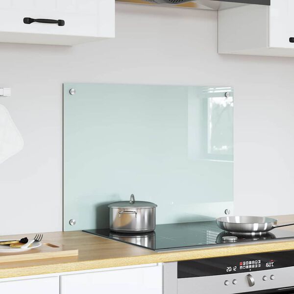 vidaXL Køkken bagvæg Hvid 70 x 50 cm hærdet glas