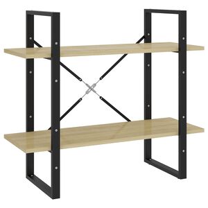 vidaXL bogreol med 2 hylder 80x30x70 cm konstrueret tr&aelig; sonoma-eg