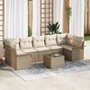 vidaXL Havesofa S&aelig;t med pude 8 pcs Beige og creme polyrattan