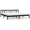 vidaXL sengestel 200x200 cm massivt fyrretr&aelig; sort