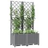 vidaXL plantekasse med espalier 80x40x136 cm PP lysegrå