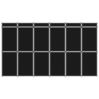 vidaXL 18-panels udstillingsvæg foldbar 362x200 cm sort