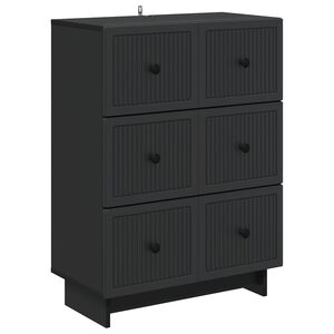 vidaXL Skuffeskab 66 x 34,5 x 90 cm Konstrueret tr&aelig; Sort