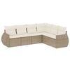 vidaXL sofas&aelig;t til haven 6 dele med hynder polyrattan beige