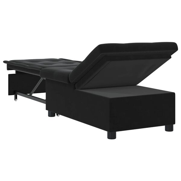 vidaXL Sovesofa Sort 194 x 67 x 82 cm Fl&oslash;jl