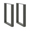vidaXL spisebordsben U-formet 2 stk. antracit 70 x (72-73) cm st&aring;l