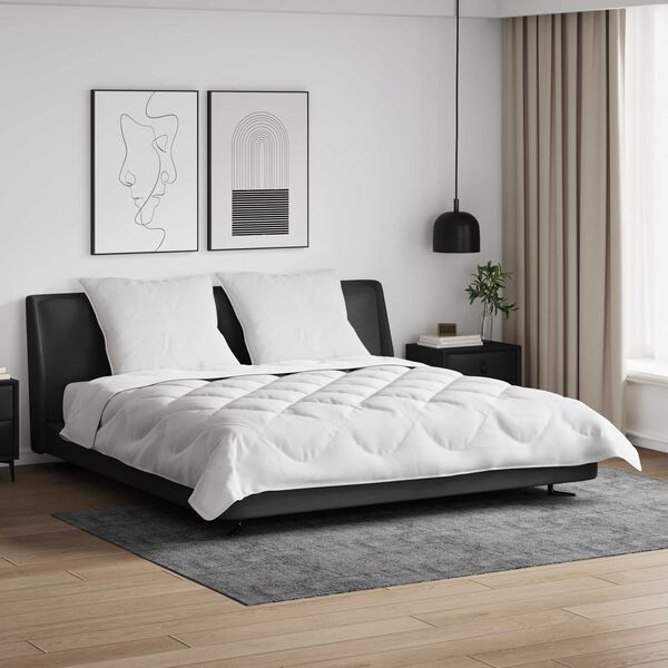 vidaXL Dyne med pude 3 pcs Hvid Mikrofiber