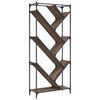 vidaXL bogreol 79x30x180 cm konstrueret tr&aelig; og metal brunt eg