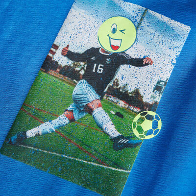 Langærmet T-shirt til børn str. 92 koboltblå