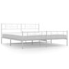vidaXL sengeramme med sengegavl og fodg&aelig;rde 193x203 cm metal hvid