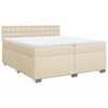 vidaXL kontinentalseng med madras 200x200 cm stof cremefarvet