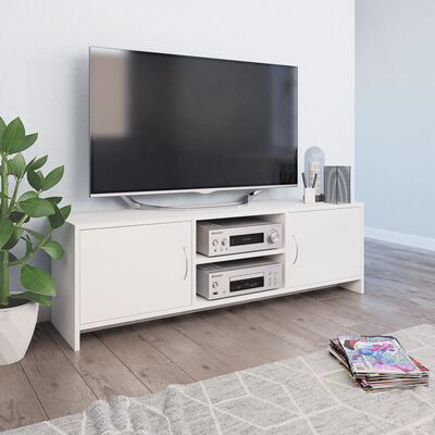 vidaXL tv-bord 120x30x37,5 cm konstrueret træ hvid