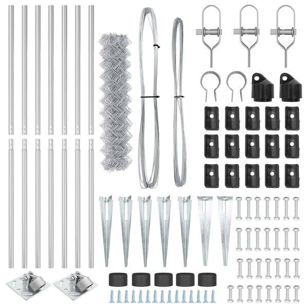 vidaXL Hegnsp&aelig;l S&oslash;lv 10 x 1,4 m (60 x 60 mm net) St&aring;l