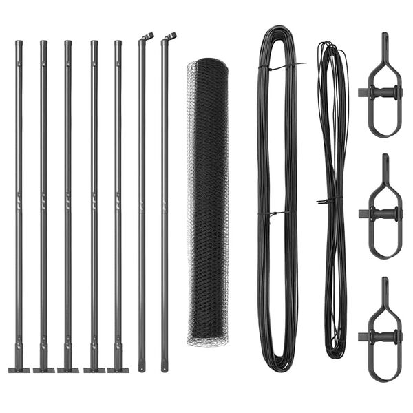 vidaXL Hegnsp&aelig;l Gr&aring; 10 x 1,2 m (13 mm net) St&aring;l og PVC