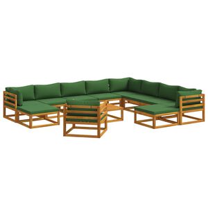 vidaXL Sofa S&aelig;t 12 stk. Naturfarvet Massivt Akacietr&aelig;