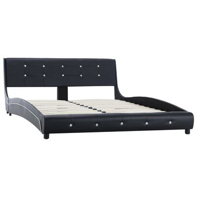 vidaXL seng med madras 140 x 200 cm kunstlæder sort