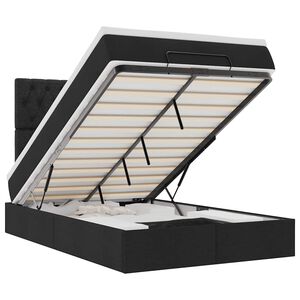 vidaXL osmannisk sengeramme med madras 120x190 cm stof sort